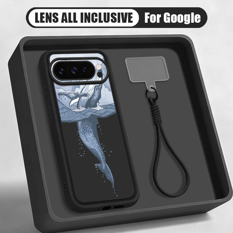 Google Pixel 9 - Etui z silikonu z nadrukiem wieloryba